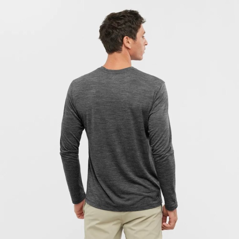 Salomon Outlife Merino Blend Long Sleeve Tricko Panske Čierne | SK 5YGPIX